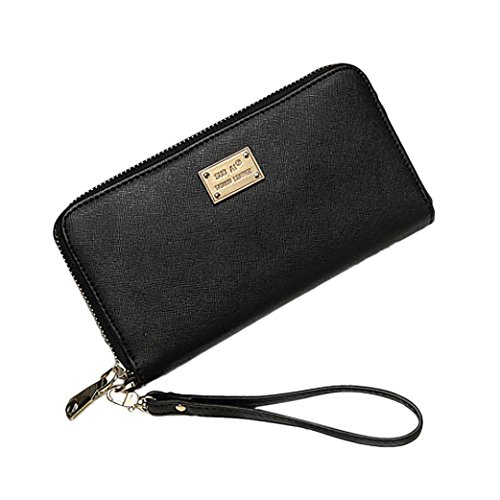 GBSELL Lady Women Wallet Purse Clutch Bag PU Leather Card Holder New Fashion (Black)