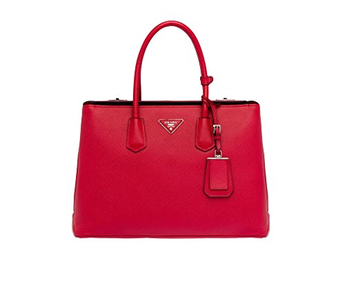 Prada Women’s Saffiano Cuir Leather Handbag BN2748 F068Z Fuoco(Red)