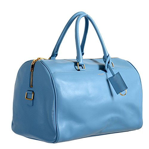 Saint Laurent Women’s Blue Calfskin Leather Classic Duffle 12 Bag