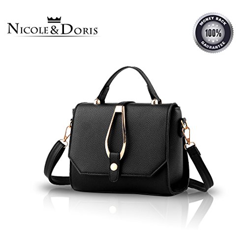 NICOLE&DORIS Fashion handbag for women casual shoulder bag cross-body bag Black 