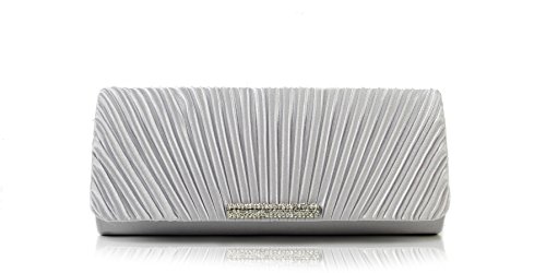 Scarleton Satin Flap Clutch With Crystals H3017