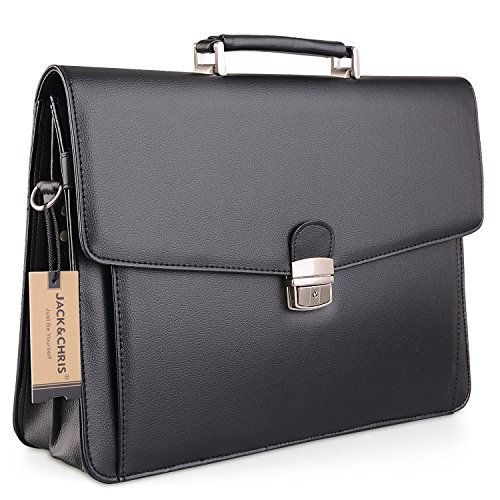 Jack&Chris®New PU Leather Briefcase Messenger Bag Laptop Bag, MBYX012