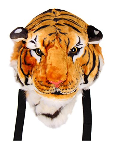 VERCART Cool Unisex Animal 3D Tiger Head Plush Cartoon Shoulders Bag Tiger Backpack