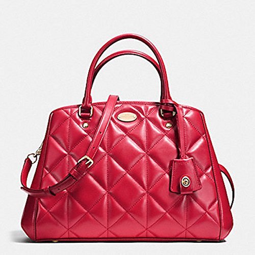 Coach Classic Red Quilted Leather Small Carryall Margot Purse – F36679