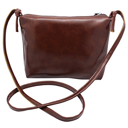 Candice Women’s Zippered PU Leather Crossbody Shoulder Bag Small Satchel Handbag Purse for Girls