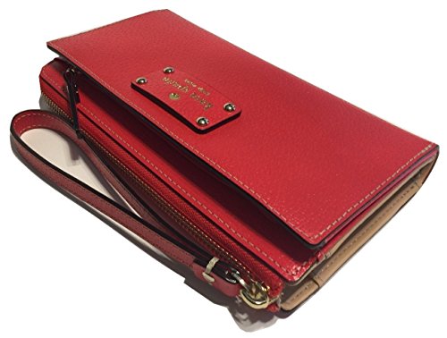 Kate Spade Layton Wellesley Lacquer Red Leather Tech Wallet Clutch WLRU1779