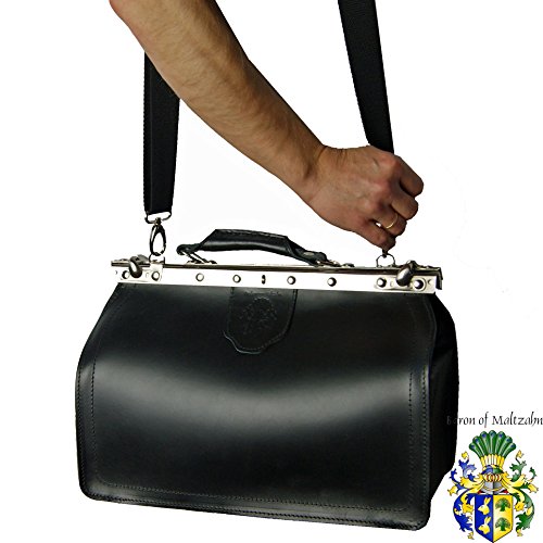 BARON of MALTZAHN Crossbody bag – Shoulder bag VON BINGEN black leather – Made in Germany