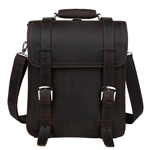 Polare Vintage First Grain Leather Backpack Satchel Briefcase Fit 16” Laptop