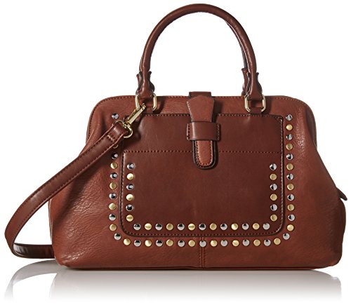 MG Collection Structure Studded Satchel Bag