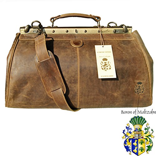 BARON of MALTZAHN Womens top handle bag – Doctor’s bag GALAHAD brown genuine leather