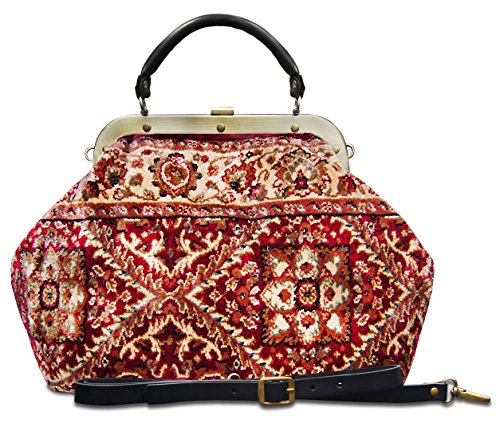 Made of Carpet Esculap Treillage Red Large Classic Framed “Doctor” Gladstone Bag