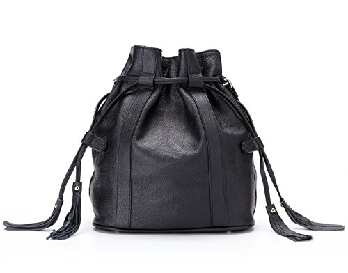 La Poet Women’s Genuine Leather Drawstring Shoulder Bag