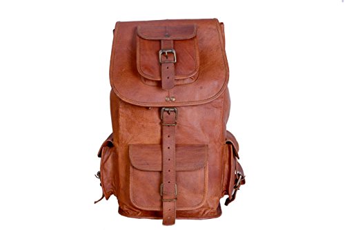 Universal leather 20 inch Leather Backpack Fashion Shoolbag Camping Bag Shoulder Bag Leather Rucksack