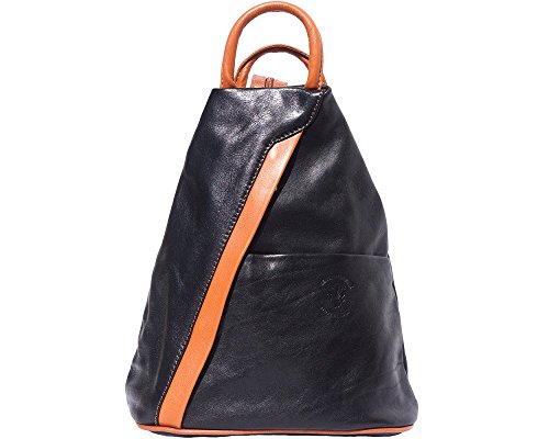 LaGaksta SubMedium Size Italian Leather Backpack Purse and Shoulder Bag/Black-Leather