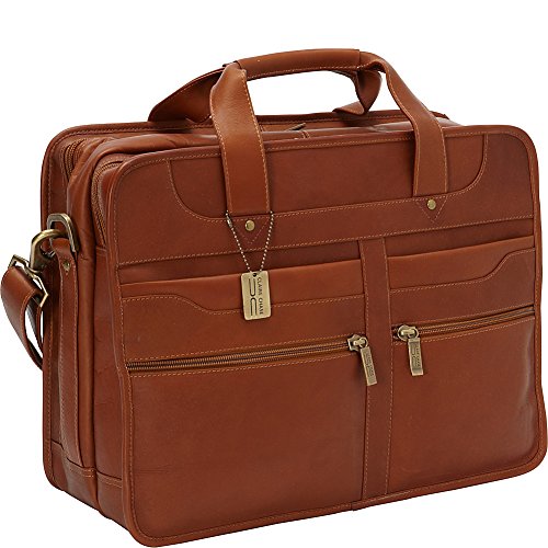 Claire Chase Diamond Computer Briefcase, Saddle ClaireChase