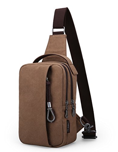 Muzee Sling Bag Chest Shoulder Gym Backpack Sack Satchel Outdoor Crossbody Bag (New coffee)