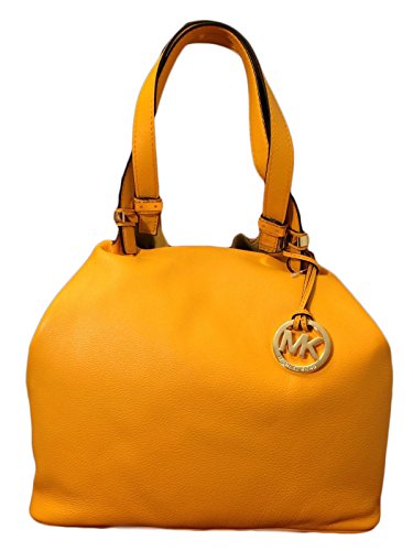 Michael Kors Colgate Large Grab Bag in Reversible Sun Yellow Leather & Suede