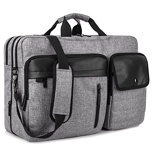 DTBG Nylon Versatile Convertile Spacious Business Casual Travel Laptop Menssenger Briefcase Computer Shoulder Hiking Bag Backpack Daypack For 15.6 – 17.3 Inch Laptop / Notebook/MacBook/Tablet,Grey