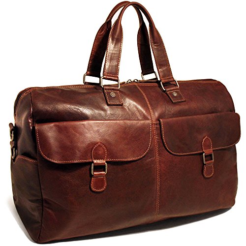Jack Georges Voyager Large 22″ Travel Leather Duffel Bag in Brown