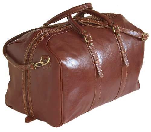 Floto Venezia Grande Duffle, Leather Carry on in Brown