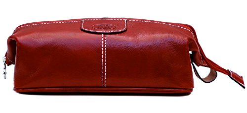Floto Venezia Dopp Kit in Tuscan Red Full Grain Leather