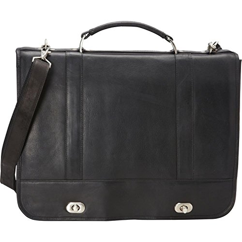 David King & Co. Full Flap Turn Lock Briefcase, Black, One Size