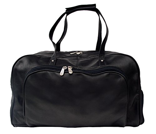 Piel Leather Traveler Deluxe Carry-On Duffel Bag in Black