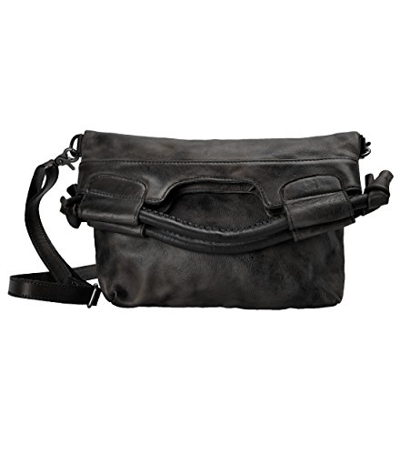 ZLYC Women’s Handmade Leather Top Handle Bag Multi Purpose Foldable Cross Body Bag Clutch