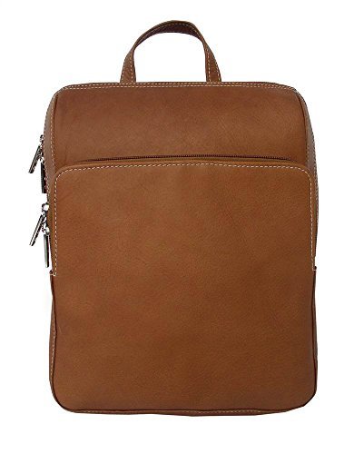 Slim Backpack w Cellphone Pocket in Saddle Leather