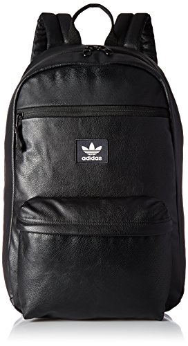 adidas Originals National Backpack, Black Pu Leather, One Size