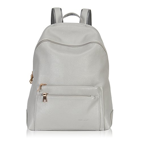 Hynes Victory Faux Leather Backpack for Women Dressy Campus Backpack Purse Grey