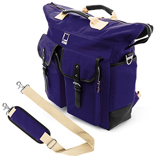 Lencca Universal Hybrid 3 in 1Design Carrying / Tote / Messenger / Crossbody / Backpack / Shoulder Bag for Apple Macbook Pro 15.4 / Acer / ASUS / Dell / Samsung / HP / Lenovo / Toshiba / MSI fit up to 15.6 inch Notebook / Google Chromebook / Ultrabook / Laptop (Royal Blue)