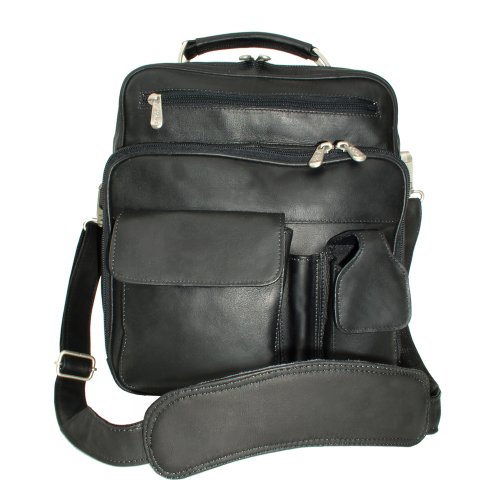 Piel Leather Deluxe Shoulder Bag, Black, One Size