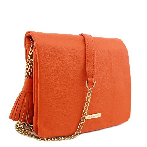 Tassel Accent Small Shoulder Bag with Chain Strap