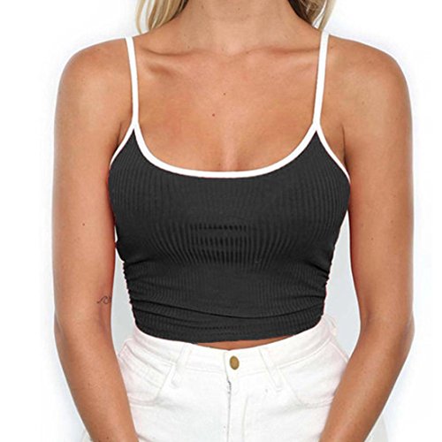 Big Promotion! Wintialy Women Sexy Adjustable Shoulder Straps Round Neck Sleeveless Crop Top