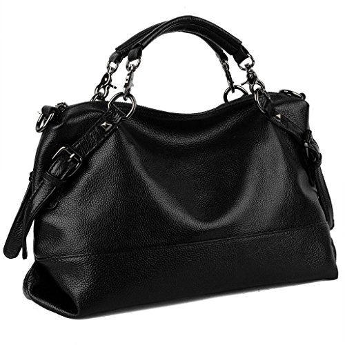 YALUXE Women’s Double Handle Soft Leather Purse Hobo Shoulder Bag