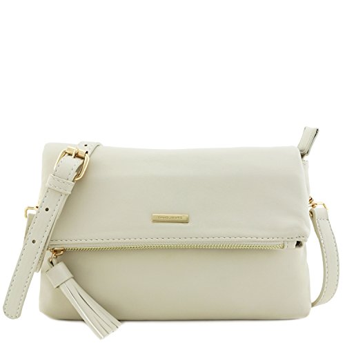Soft Faux Leather Flap Over Crossbody Bag with Tassel Accent