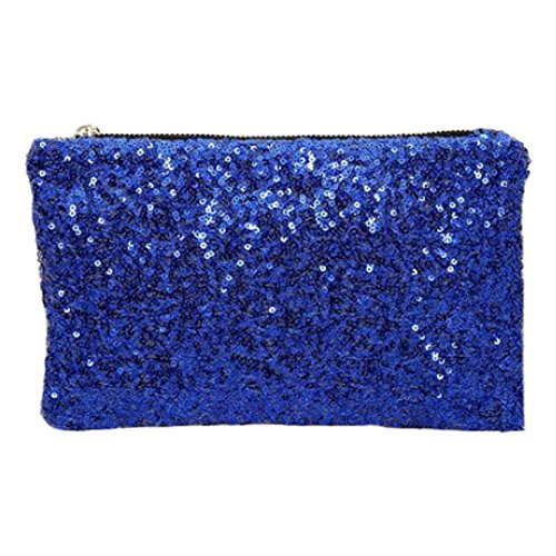 Fashion Korean Style Wholesale Luxury Sequin Dazzling Glitter Bag Women Clutch Handbag Evening bag (Dark Blue)