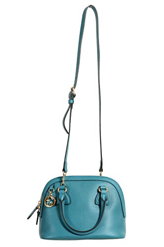 Gucci Women’s Pebbled Leather Ocean Blue Satchel Handbag Bag