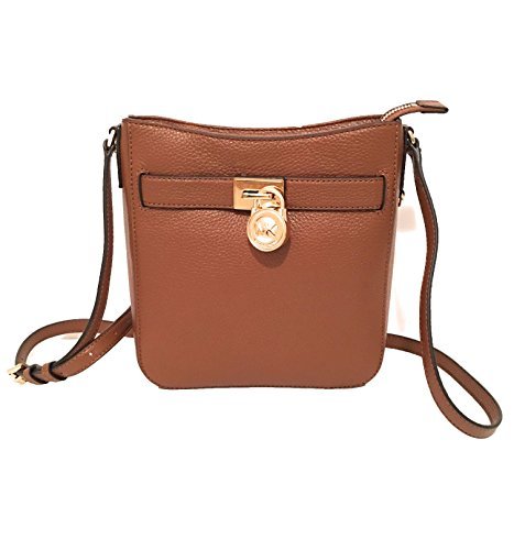 MICHAEL Michael Kors Women’s Hamilton Traveler Leather Crossbody Bag Handbag in Luggage