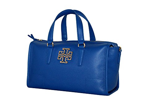 Tory Burch Britten Satchel Women’s Leather handbag Bondi blue 39056