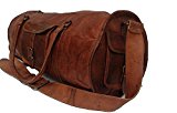 24 Inch Large Leather Duffel Travel Duffle Gym Sports Overnight Weekender Bag