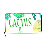 Womens Wallets Cactus And Succulent Summer Leather Passport Wallet Coin Purse Girls Handbags