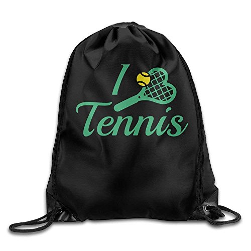 I Love Tennis Drawstring Backpack Beam Mouth Sport Bag Shoulder Bags For Men/Women