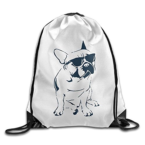 Trendy Waterproof Frenchie French Bulldog Handbags Drawstring Backpack Cinch Sack