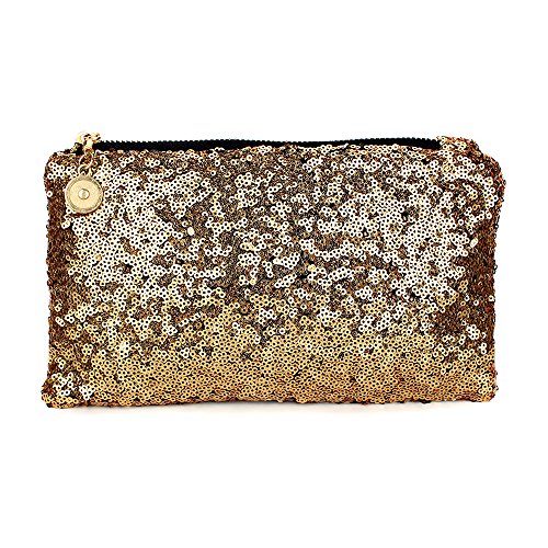 Fashion Korean Style Wholesale Luxury Sequin Dazzling Glitter Bag Women Clutch Handbag Evening bag (Gold)
