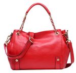 Heshe Womens Leather Top Handle Bags Tote Handbags Shoulder Bag Satchel Cross Body Handbag (Jester Red)