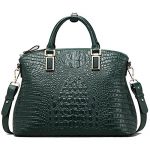 Women Genuine Leather Top-handle Handbags Embossed Crocodile【Full-grain Cowhide】Satchels for Party