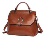 Women handbag Vintage Soft Genuine Leather Shoulder Bag Tote (Brown)