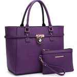 Large Top Handle Satchel Women Handbag Ladies Designer Purse Set Faux Leather